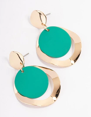 Warped Open Disc Drop Earrings