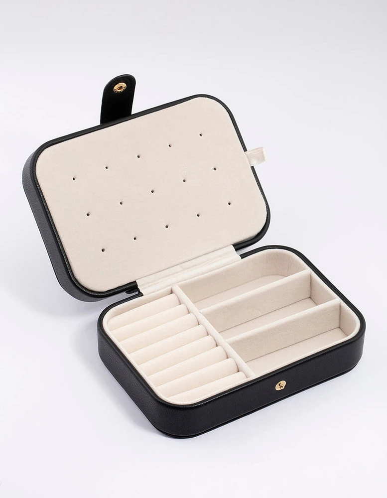 Black Faux Leather Vanity Jewellery Box