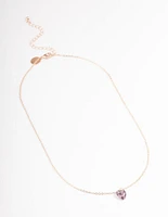 Rose Gold Basic Heart Stone Necklace