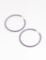 Rose Gold Pave Hoop Earrings