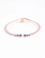 Rose Gold Circle Diamante Hang Cuff Bangle