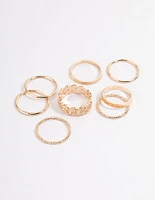 Gold Classic Braid Ring 8-Pack