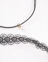 Gold Lace Teardrop Choker 4-Pack