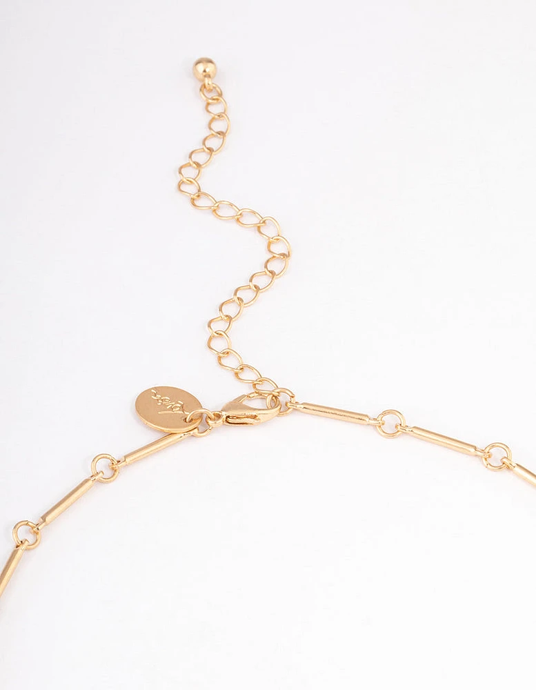 Gold Dainty Leaf & Pearl Necklace