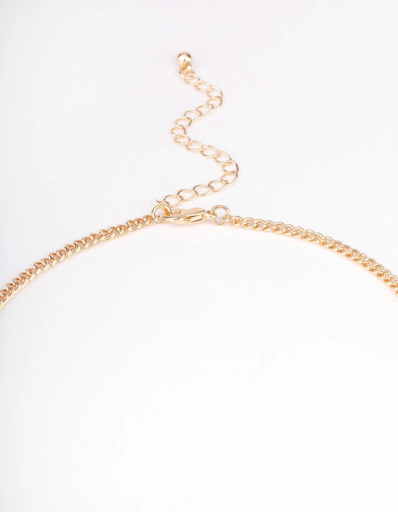 Gold Mixed Beaded Long Necklace