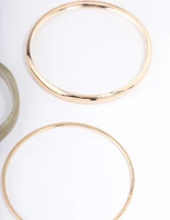 Gold Organic Shape Bangle Pack