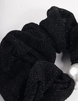 Black Fabric Hair Scrunchie