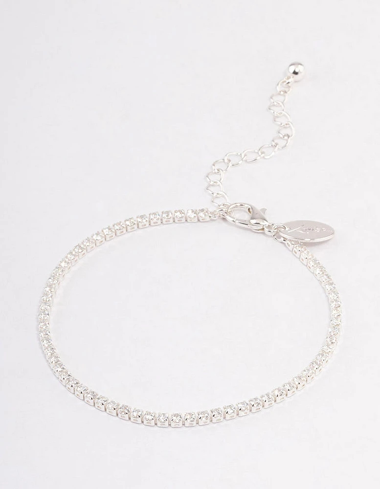 Silver Plated Small Round Tennis Bracelet