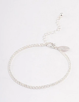 Silver Plated Small Round Tennis Bracelet