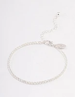 Silver Plated Small Round Tennis Bracelet