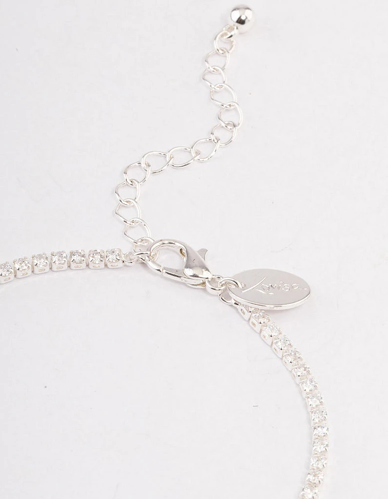 Silver Plated Small Round Tennis Bracelet