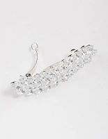 Silver Cubic Zirconia Leaf Hair Clip