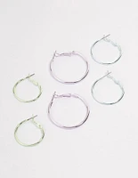 Silver Metallic Hoop Earrings Pack