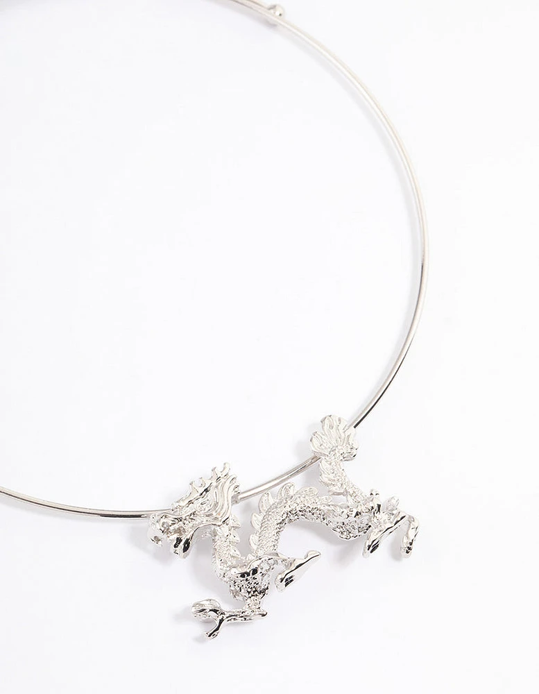 Silver Wire Dragon Necklace