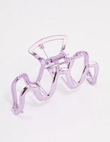 Pink Coated Wave Claw Clip