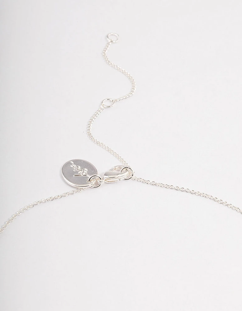 Silver Plated Classic Diamante Droplet Necklace