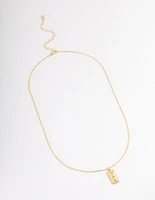 Gold Plated Triple Star Bar Necklace