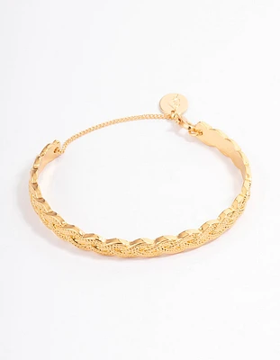 Gold Plated Twisted Weave Wrist Cuff