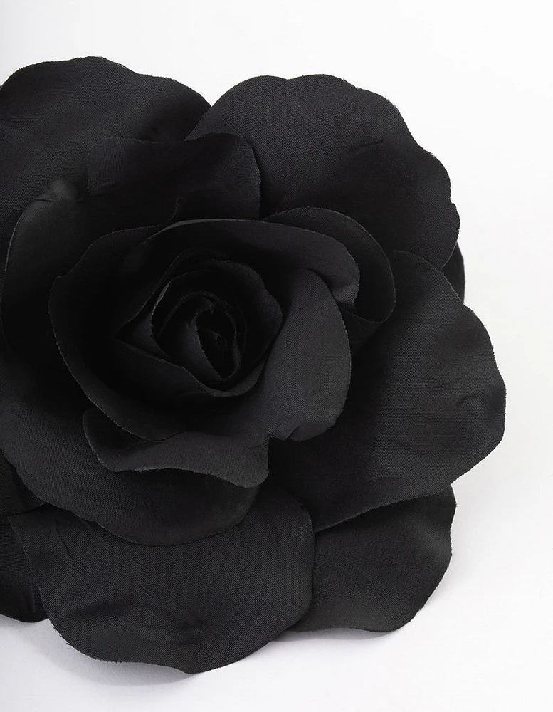 Black Large Flower Choker