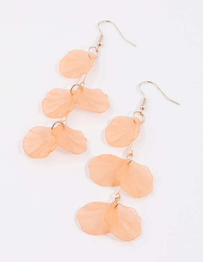 Blush Triple Tier Petal Drop Earrings