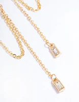 Gold Multi Chain Diamante Huggie Earrings