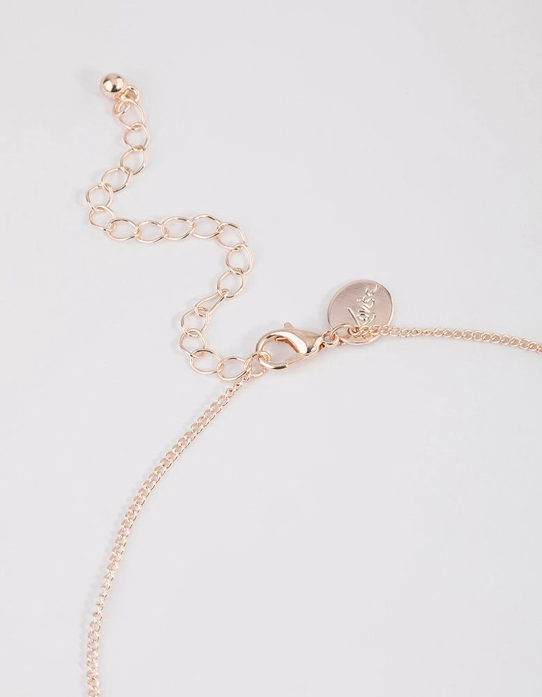 Rose Gold Freshwater Pearl Drop Necklace