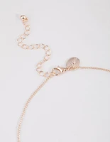 Rose Gold Freshwater Pearl Drop Necklace