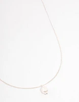 Silver Freshwater Pearl Drop Necklace