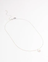 Silver Freshwater Pearl Drop Necklace