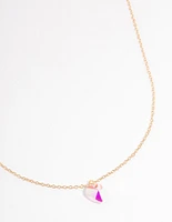 Gold Basic Heart Stone Necklace