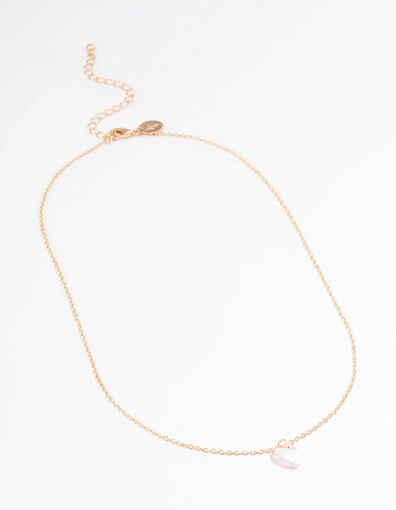 Gold Basic Heart Stone Necklace