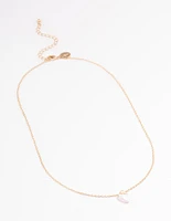 Gold Basic Heart Stone Necklace