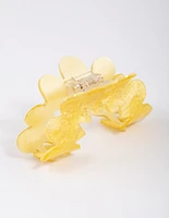 Plastic Yellow Small Curved Cut Out Claw Clip