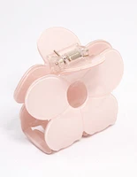 Acrylic Pink Cut Out Flower Claw Clip