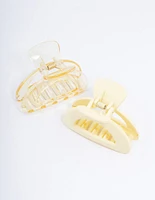 Plastic Yellow Half Moon Claw Clip Pack