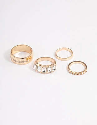 Gold Thick Radiant Ring 4-Pack