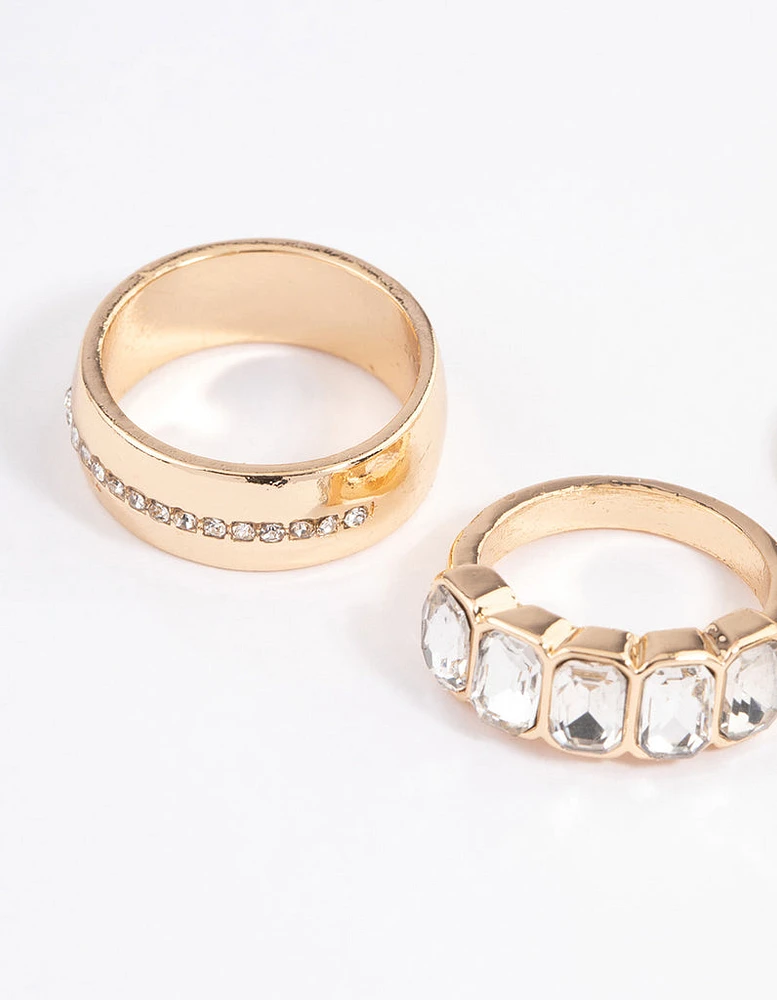 Gold Thick Radiant Ring 4-Pack