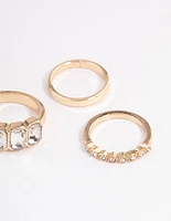 Gold Thick Radiant Ring 4-Pack