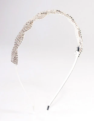 Silver Weaved Diamante Headband