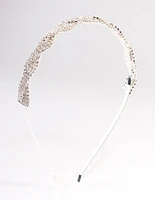 Silver Weaved Diamante Headband