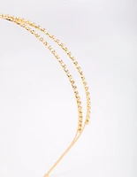 Gold Cross Diamante Headband