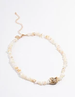 Gold Chipped Shell Necklace