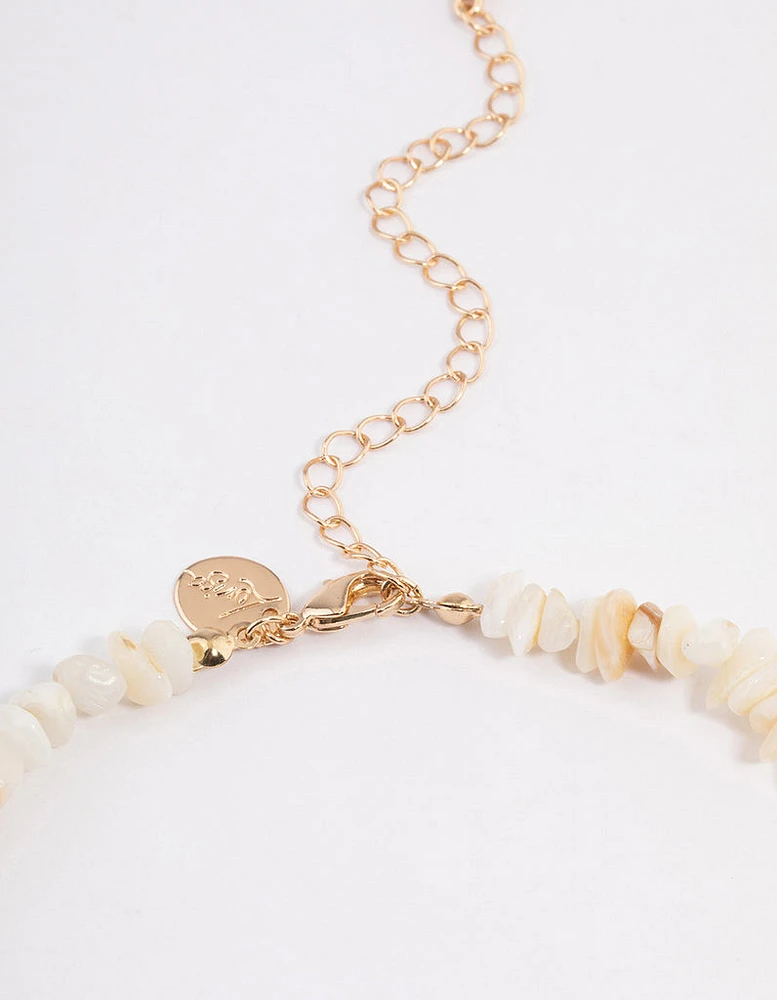 Gold Chipped Shell Necklace