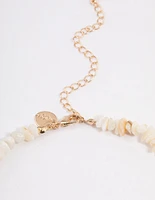 Gold Chipped Shell Necklace