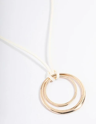 Gold Round Pendant Necklace