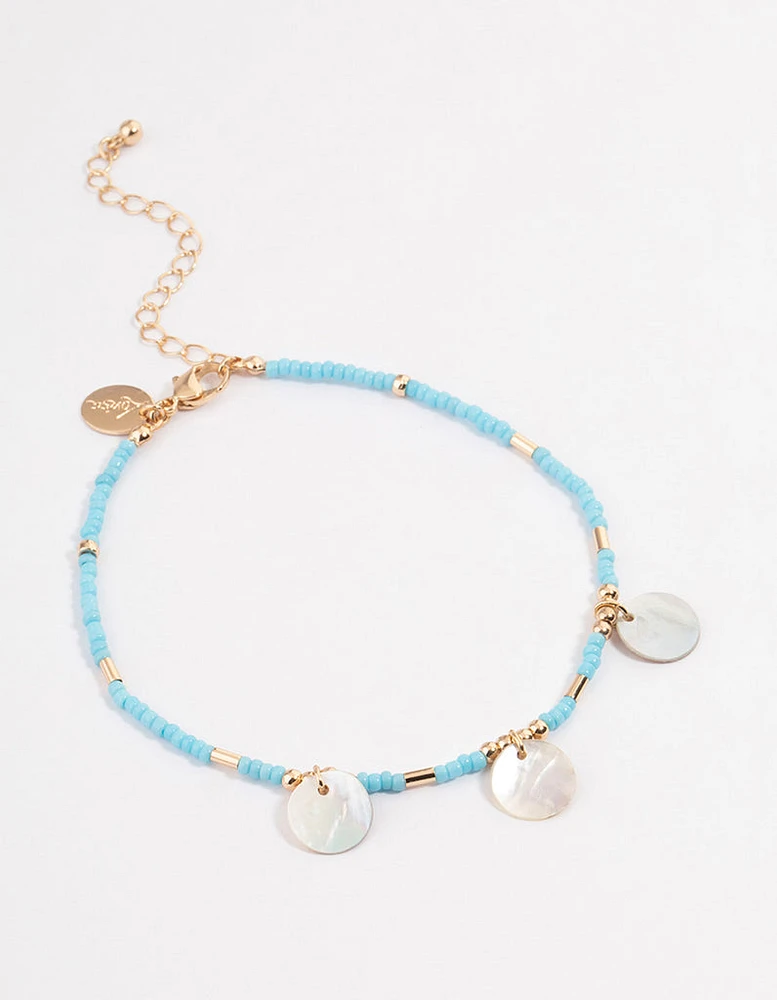 Gold Shell Bead Choker & Anklet Pack