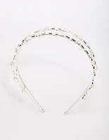 Silver Floral Diamante Headband