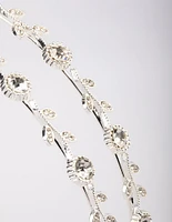 Silver Floral Diamante Headband