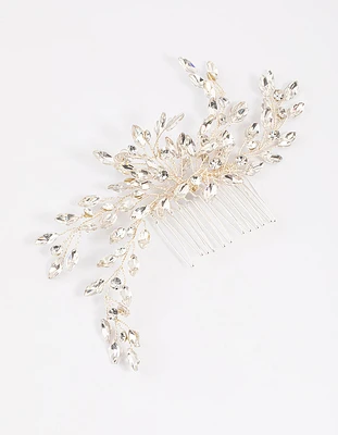 Silver Large Marquise Hair Comb