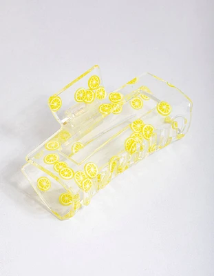 Acrylic Rectangle Lemon Claw Clip